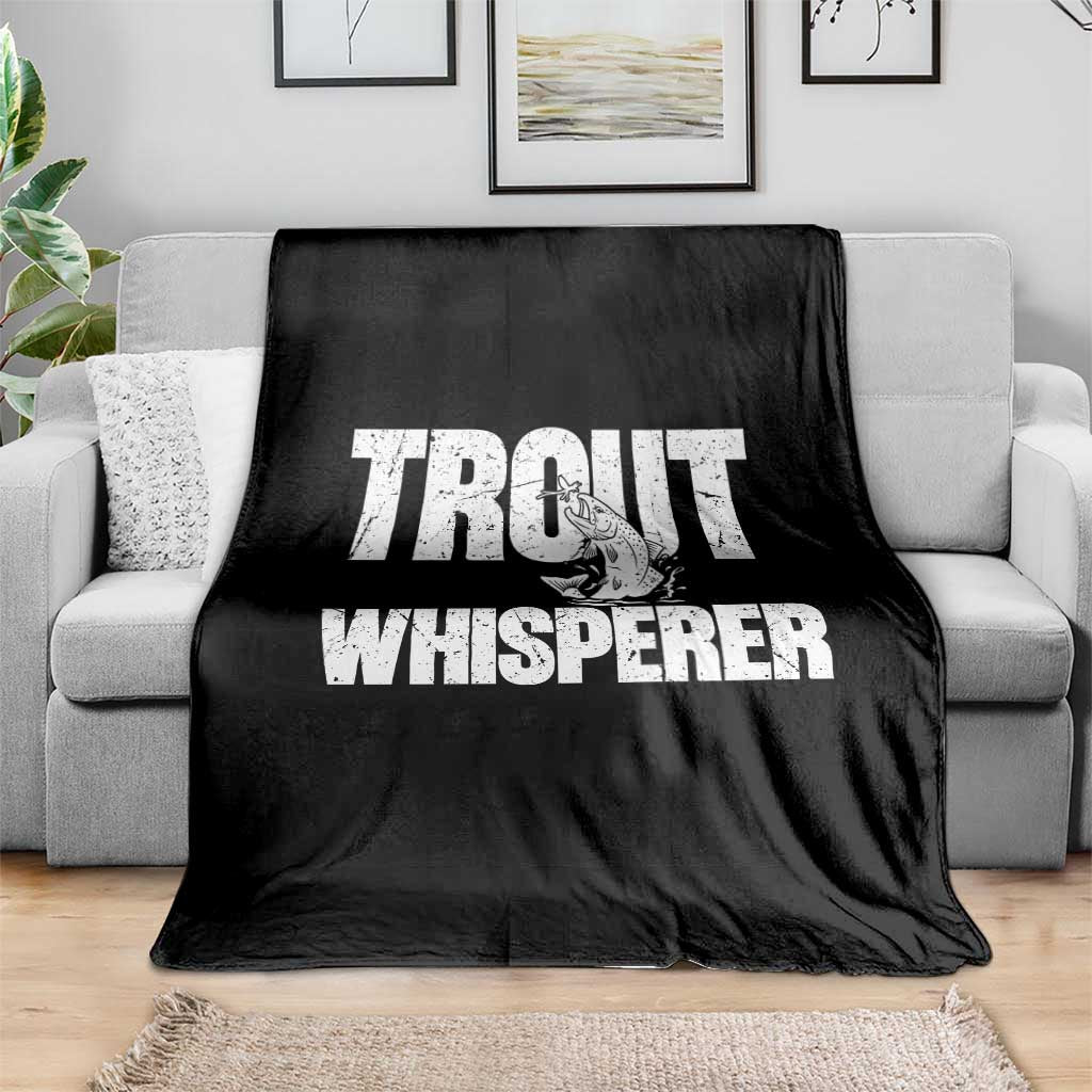 Trout Fishing Throw Blanket Funny Fishing Fisherman Trout Whisperer Gift - Wonder Print Shop