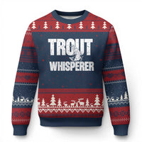 Trout Fishing Ugly Christmas Sweater Funny Fishing Fisherman Trout Whisperer Gift - Wonder Print Shop