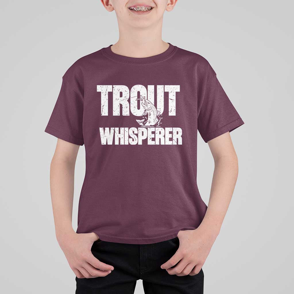 Trout Fishing T Shirt For Kid Funny Fishing Fisherman Trout Whisperer Gift - Wonder Print Shop