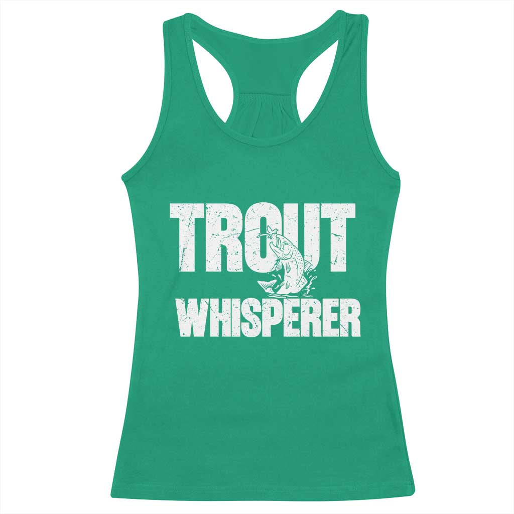 Trout Fishing Racerback Tank Top Funny Fishing Fisherman Trout Whisperer Gift - Wonder Print Shop