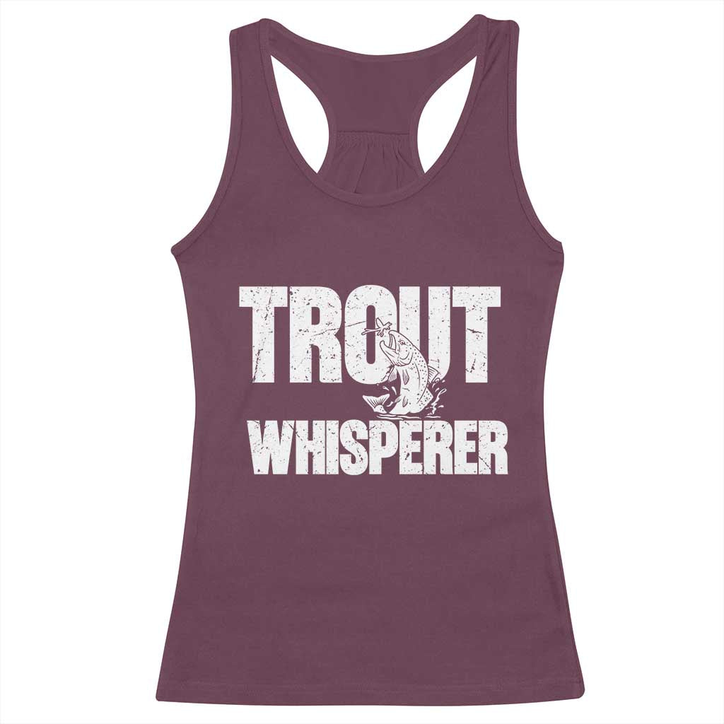 Trout Fishing Racerback Tank Top Funny Fishing Fisherman Trout Whisperer Gift - Wonder Print Shop