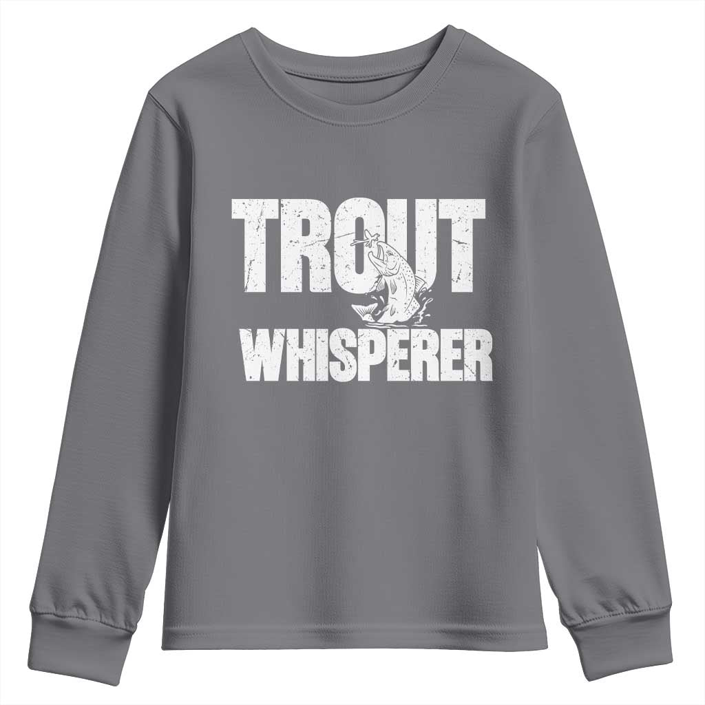 Trout Fishing Youth Sweatshirt Funny Fishing Fisherman Trout Whisperer Gift - Wonder Print Shop