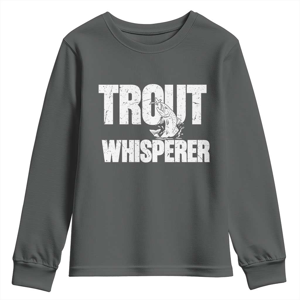Trout Fishing Youth Sweatshirt Funny Fishing Fisherman Trout Whisperer Gift - Wonder Print Shop