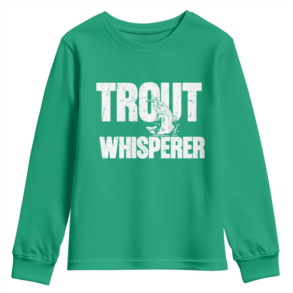 Trout Fishing Youth Sweatshirt Funny Fishing Fisherman Trout Whisperer Gift - Wonder Print Shop