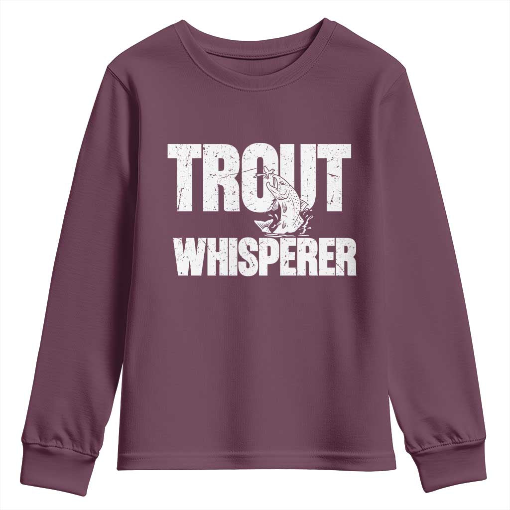 Trout Fishing Youth Sweatshirt Funny Fishing Fisherman Trout Whisperer Gift - Wonder Print Shop
