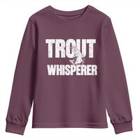 Trout Fishing Youth Sweatshirt Funny Fishing Fisherman Trout Whisperer Gift - Wonder Print Shop