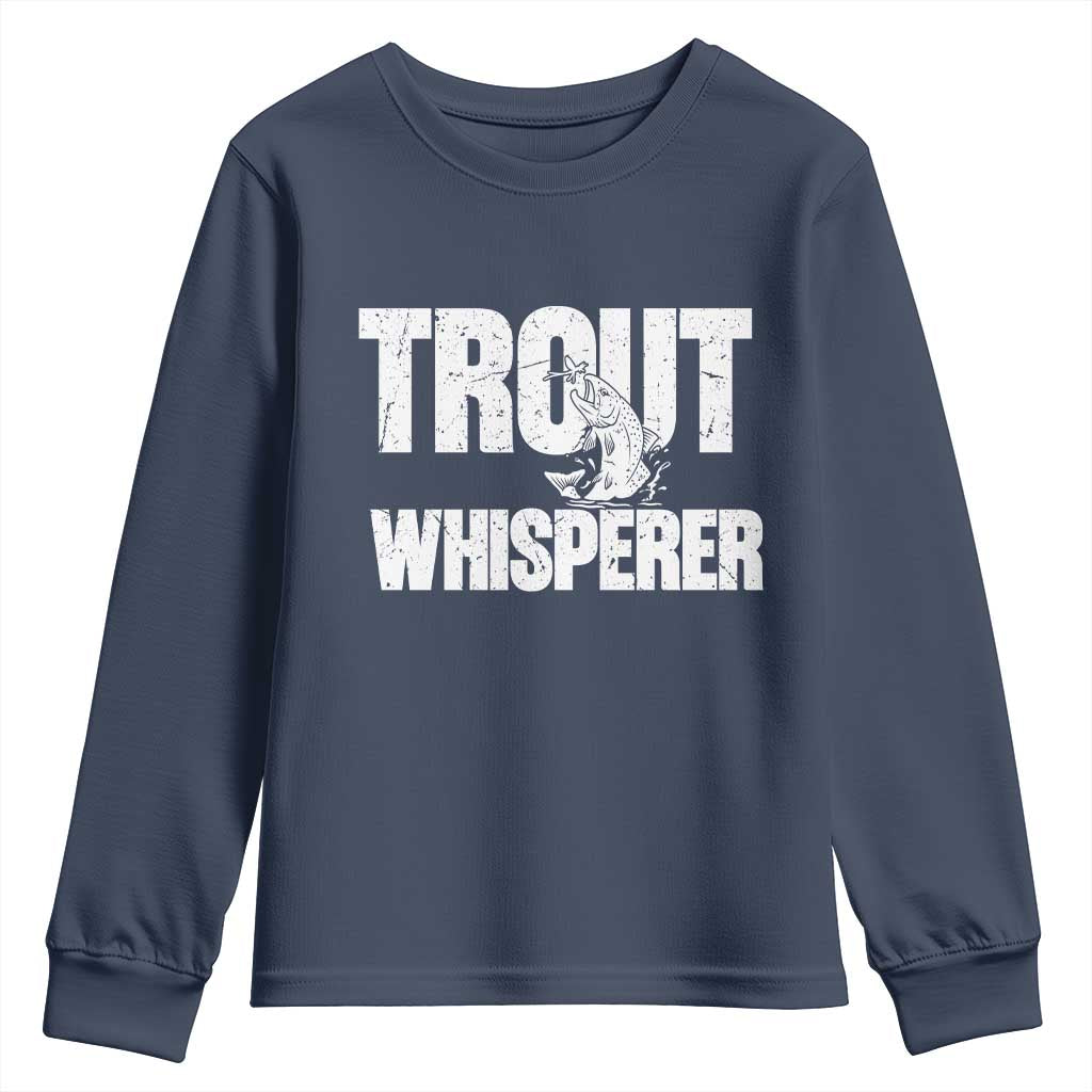 Trout Fishing Youth Sweatshirt Funny Fishing Fisherman Trout Whisperer Gift - Wonder Print Shop