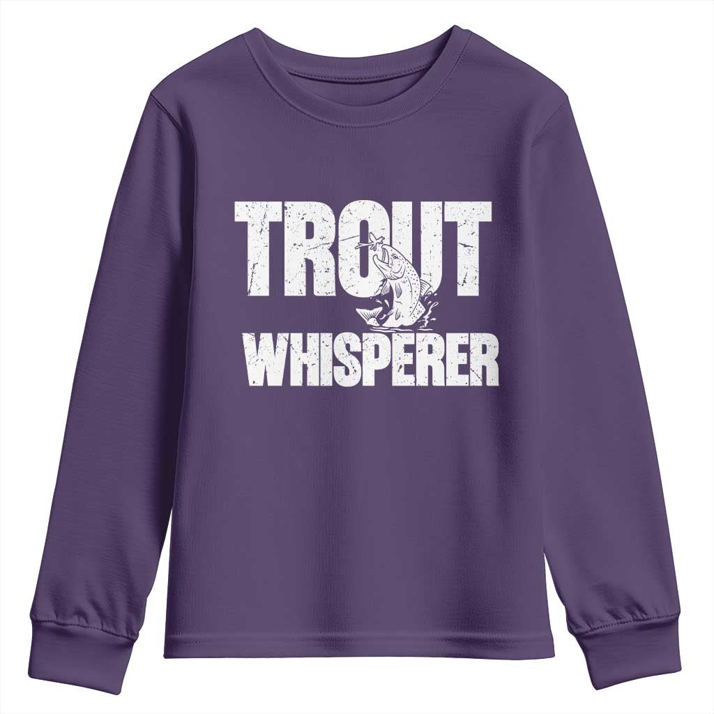 Trout Fishing Youth Sweatshirt Funny Fishing Fisherman Trout Whisperer Gift - Wonder Print Shop
