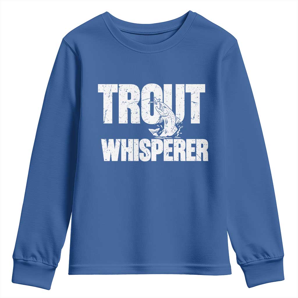 Trout Fishing Youth Sweatshirt Funny Fishing Fisherman Trout Whisperer Gift - Wonder Print Shop