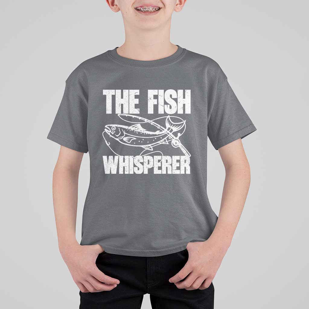 Funny Fishing T Shirt For Kid The Fish Whisperer Lake Life Gift For Fishermen Dads - Wonder Print Shop