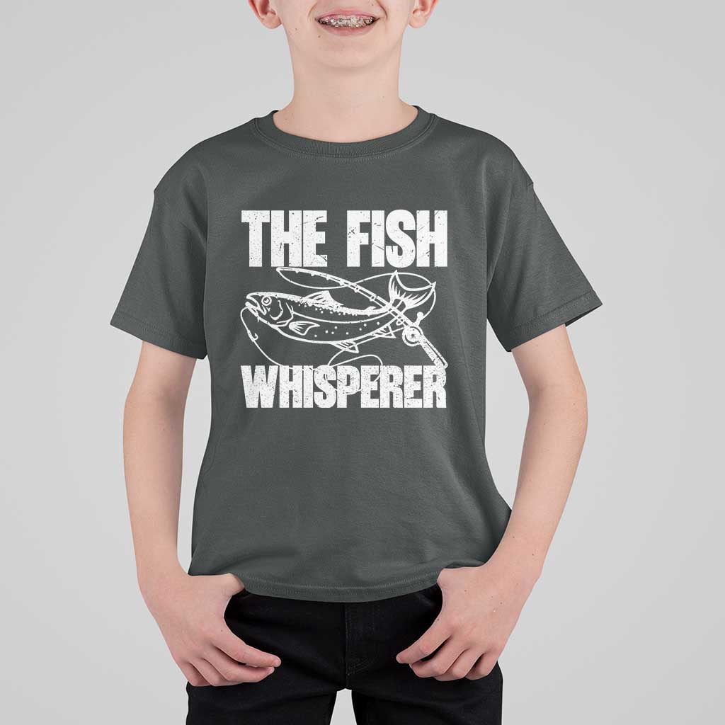 Funny Fishing T Shirt For Kid The Fish Whisperer Lake Life Gift For Fishermen Dads - Wonder Print Shop