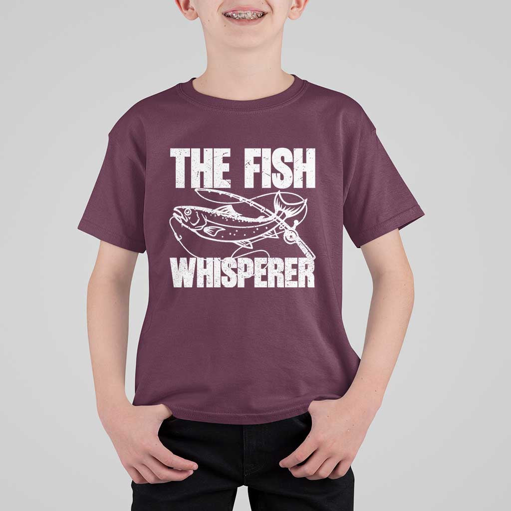 Funny Fishing T Shirt For Kid The Fish Whisperer Lake Life Gift For Fishermen Dads - Wonder Print Shop