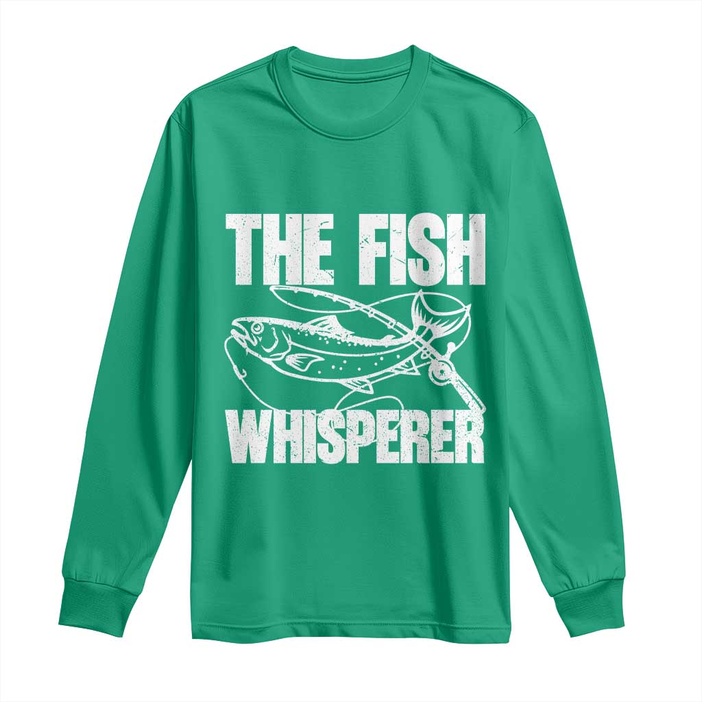 Funny Fishing Long Sleeve Shirt The Fish Whisperer Lake Life Gift For Fishermen Dads - Wonder Print Shop