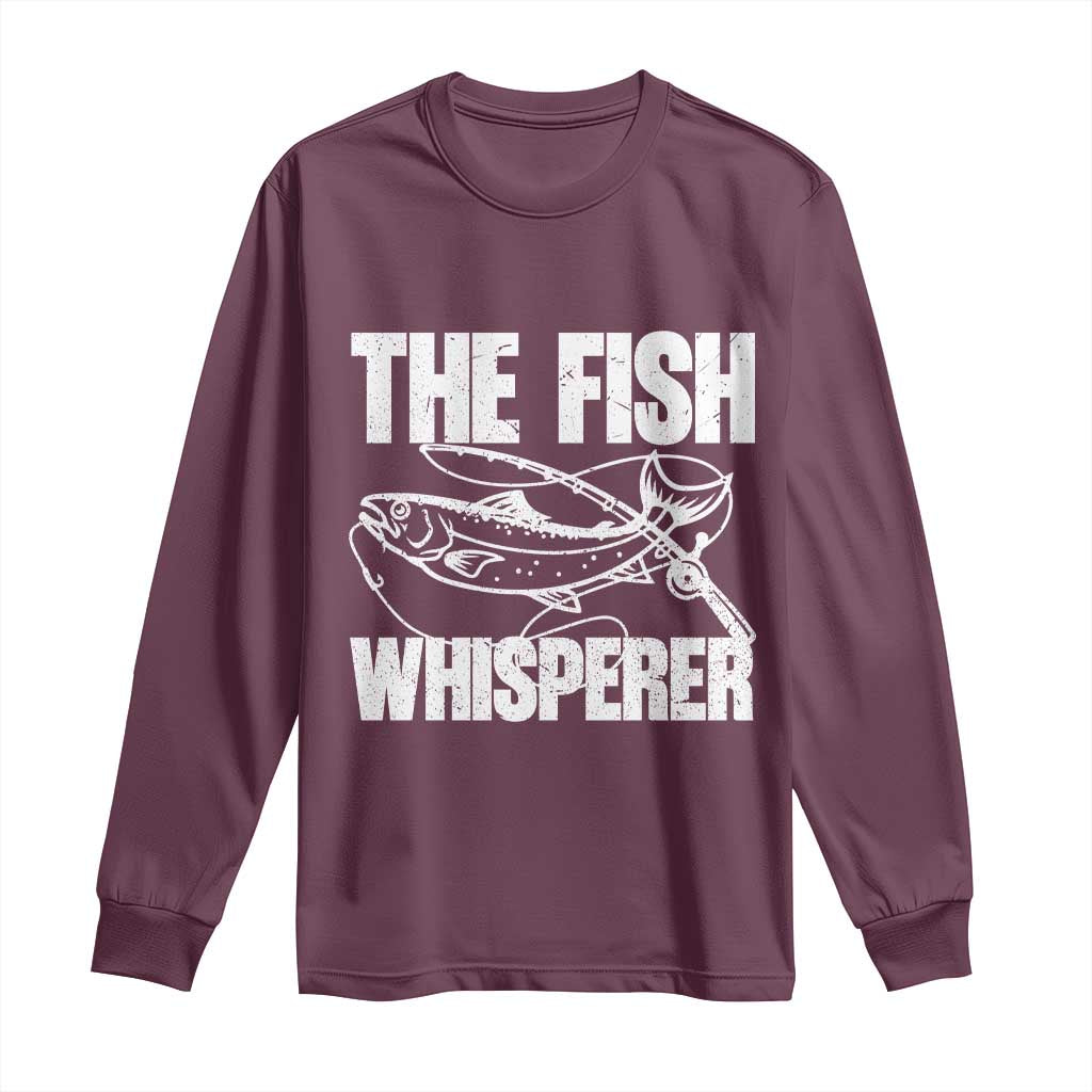 Funny Fishing Long Sleeve Shirt The Fish Whisperer Lake Life Gift For Fishermen Dads - Wonder Print Shop