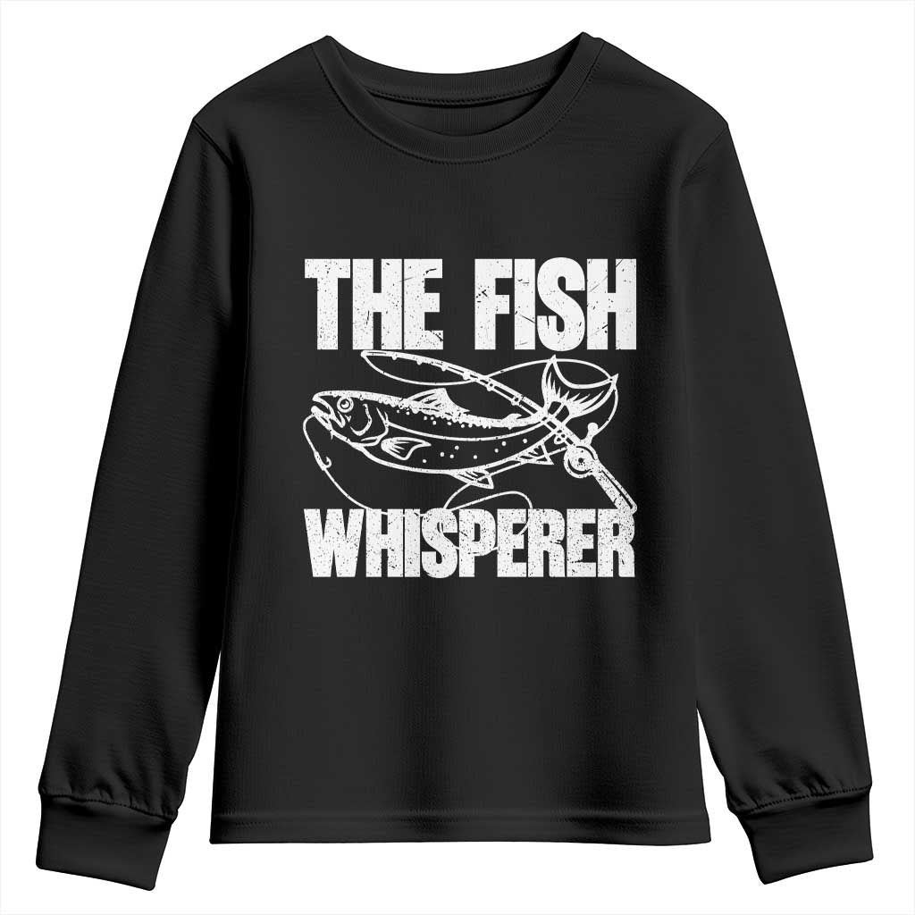 Funny Fishing Youth Sweatshirt The Fish Whisperer Lake Life Gift For Fishermen Dads - Wonder Print Shop