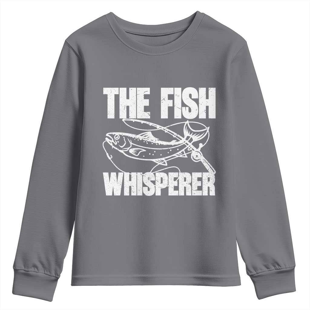 Funny Fishing Youth Sweatshirt The Fish Whisperer Lake Life Gift For Fishermen Dads - Wonder Print Shop