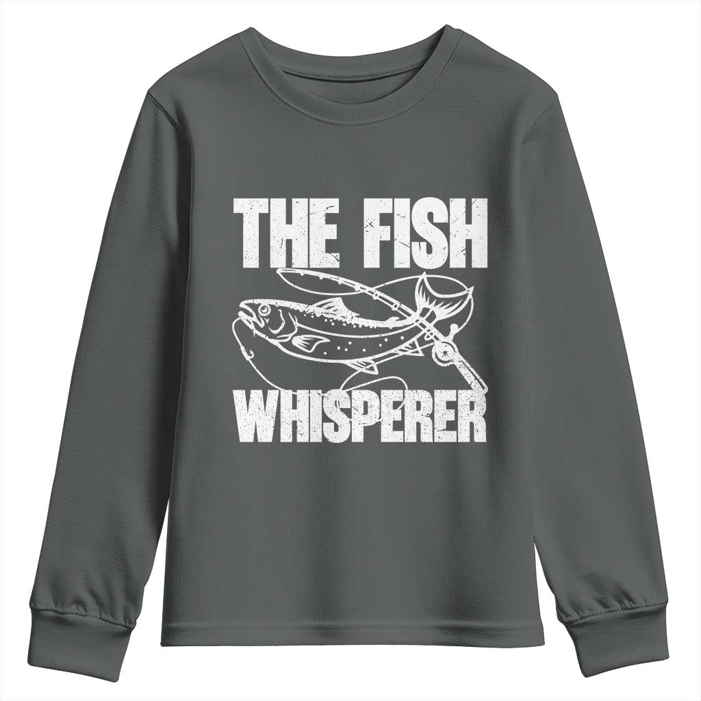 Funny Fishing Youth Sweatshirt The Fish Whisperer Lake Life Gift For Fishermen Dads - Wonder Print Shop