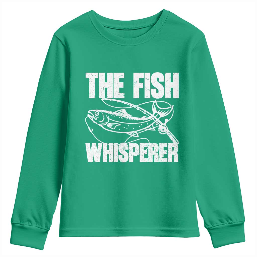 Funny Fishing Youth Sweatshirt The Fish Whisperer Lake Life Gift For Fishermen Dads - Wonder Print Shop