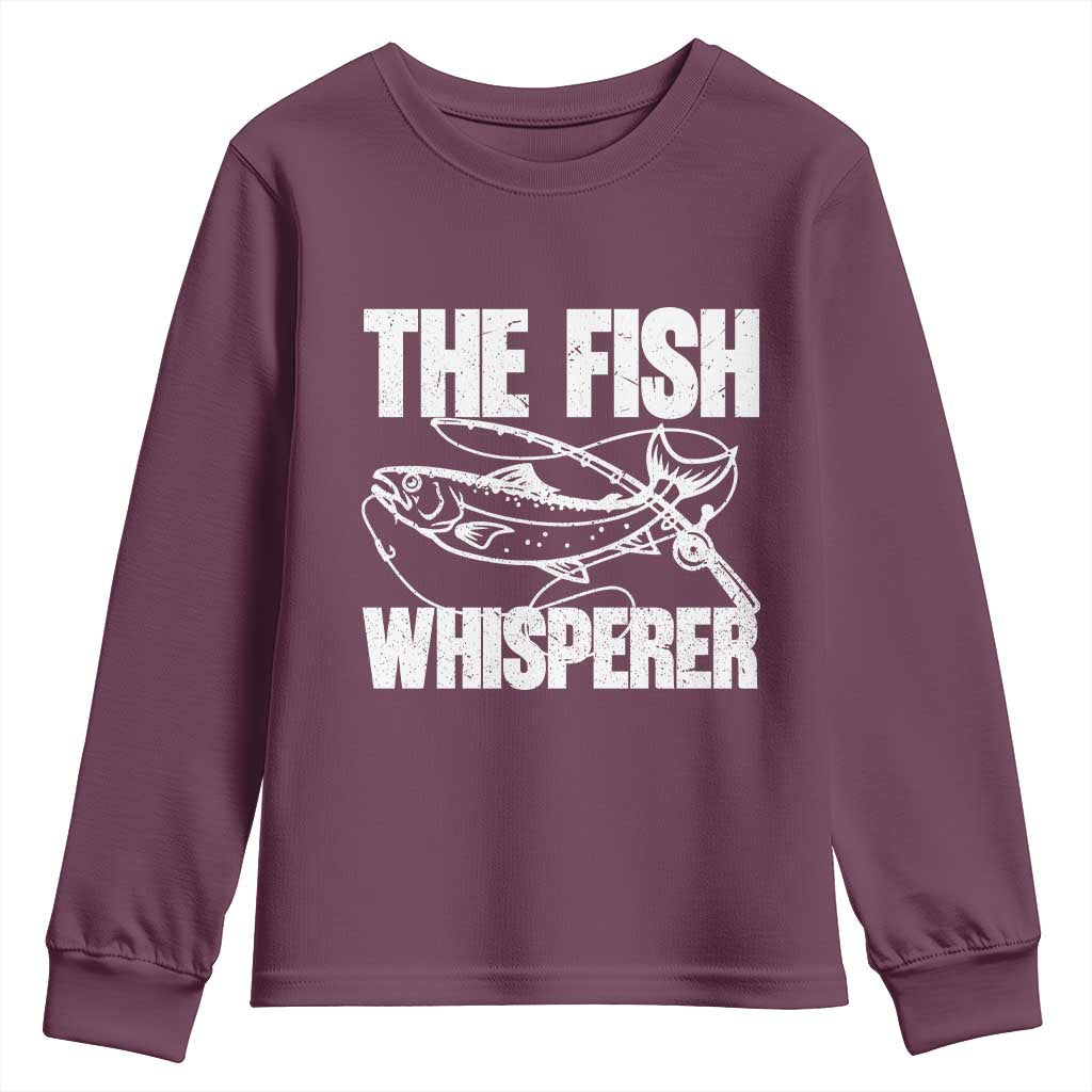 Funny Fishing Youth Sweatshirt The Fish Whisperer Lake Life Gift For Fishermen Dads - Wonder Print Shop