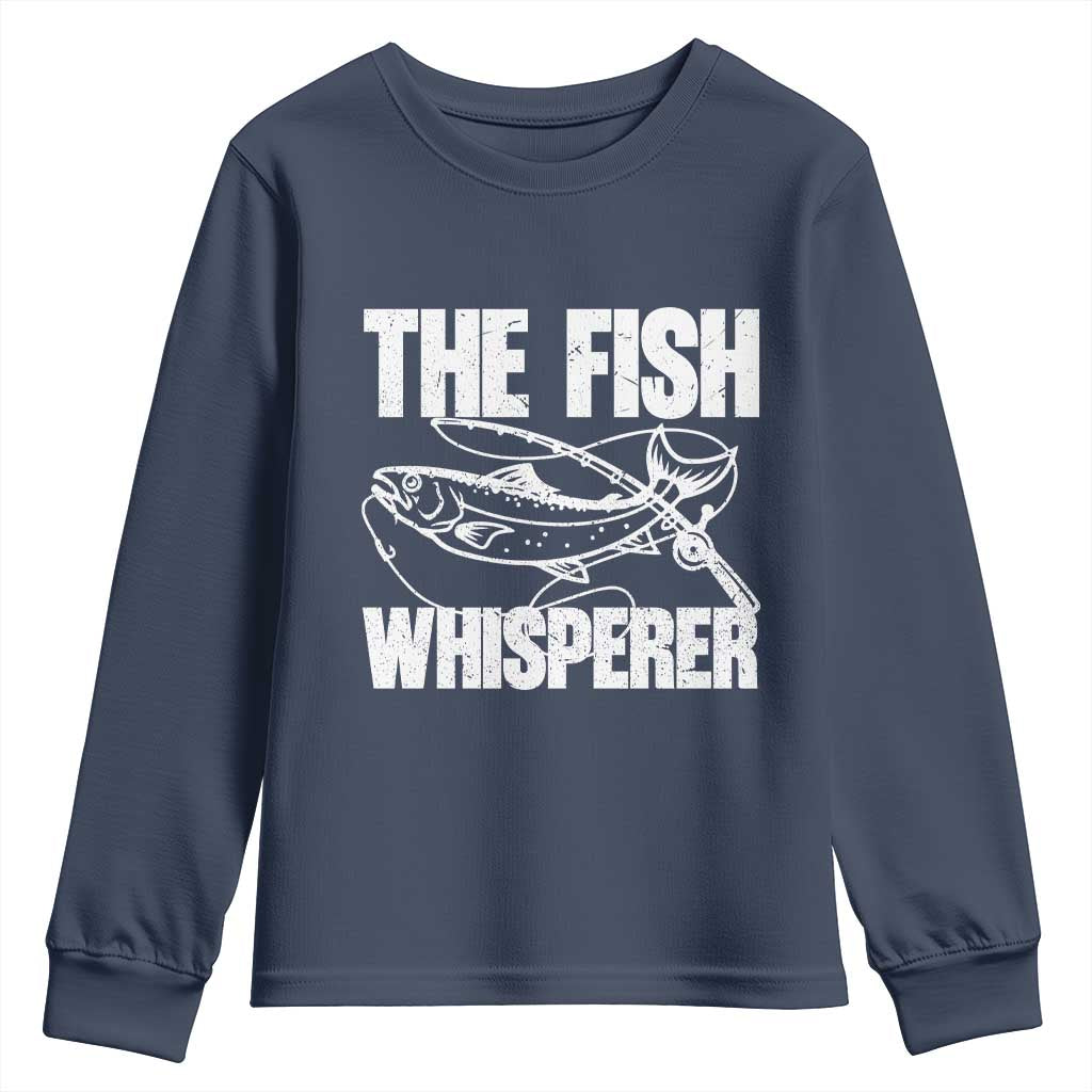 Funny Fishing Youth Sweatshirt The Fish Whisperer Lake Life Gift For Fishermen Dads - Wonder Print Shop