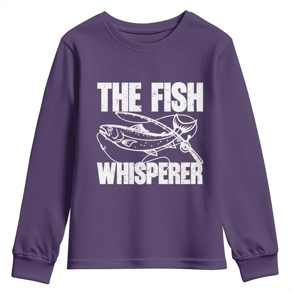Funny Fishing Youth Sweatshirt The Fish Whisperer Lake Life Gift For Fishermen Dads - Wonder Print Shop