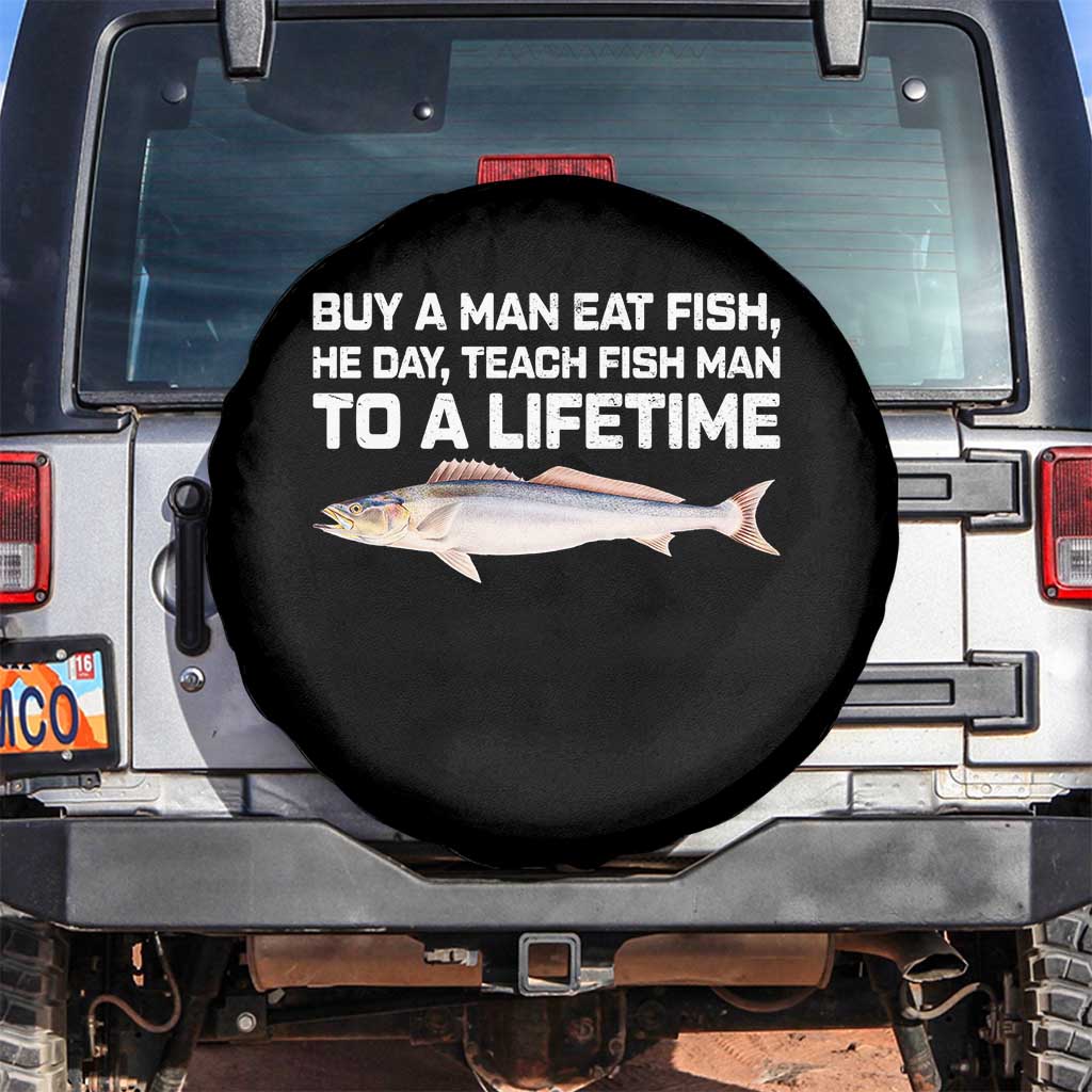 Funny Fishing Meme Spare Tire Cover Buy A Man Eat Fish Inappropriate - Wonder Print Shop