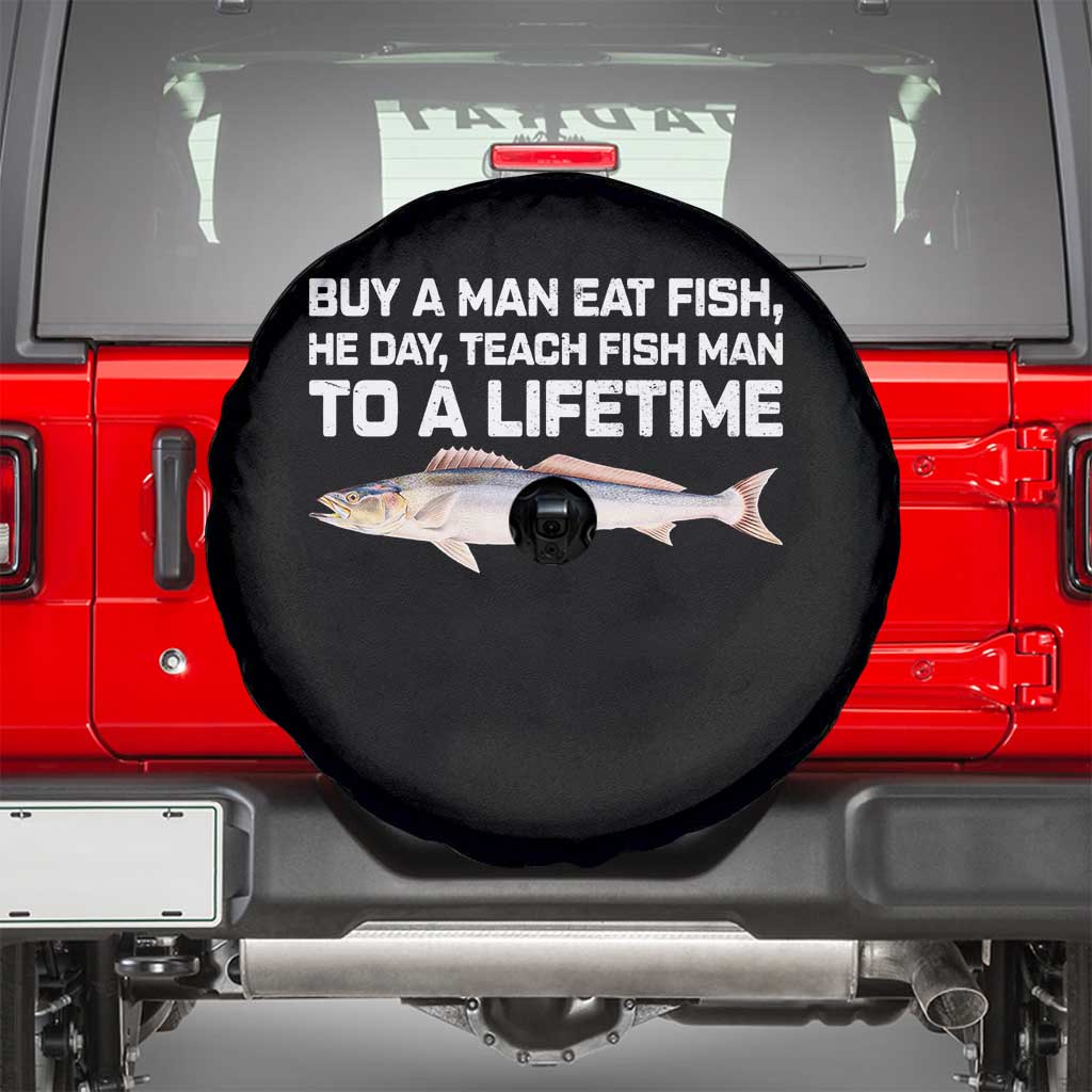 Funny Fishing Meme Spare Tire Cover Buy A Man Eat Fish Inappropriate - Wonder Print Shop