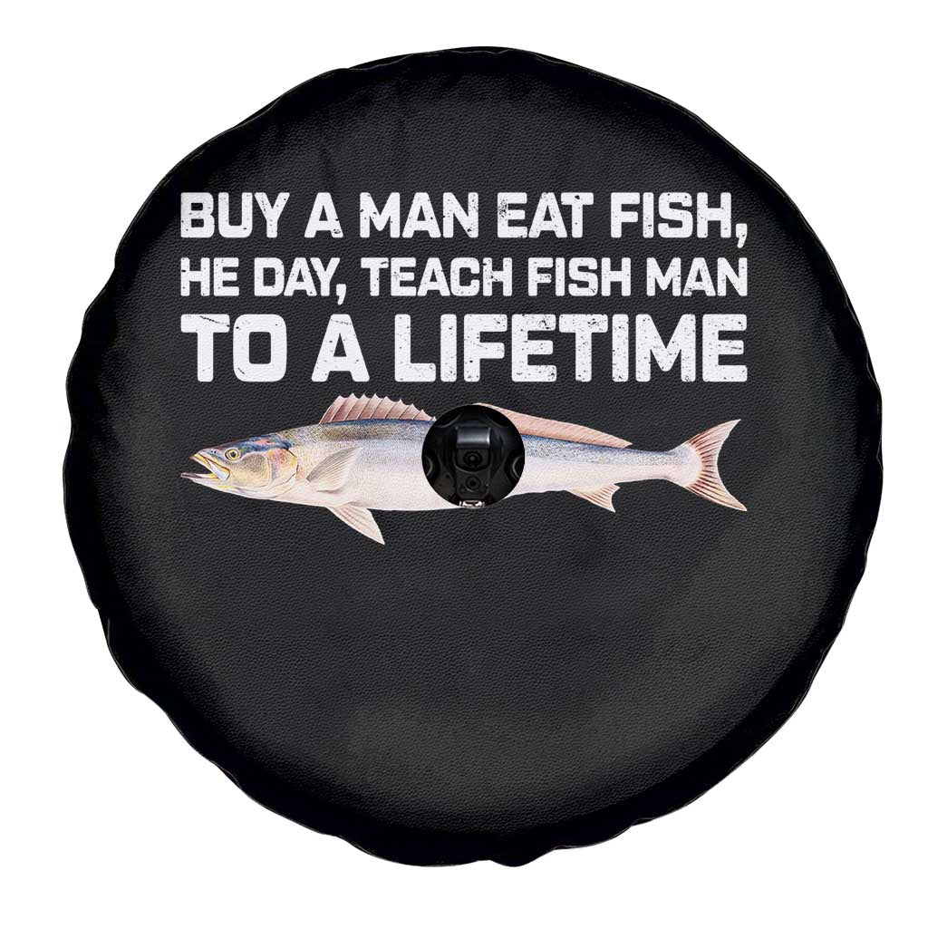 Funny Fishing Meme Spare Tire Cover Buy A Man Eat Fish Inappropriate - Wonder Print Shop