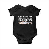 Funny Fishing Meme Baby Onesie Buy A Man Eat Fish Inappropriate - Wonder Print Shop