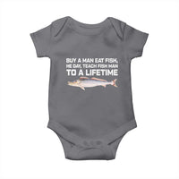 Funny Fishing Meme Baby Onesie Buy A Man Eat Fish Inappropriate - Wonder Print Shop