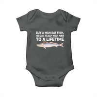 Funny Fishing Meme Baby Onesie Buy A Man Eat Fish Inappropriate - Wonder Print Shop