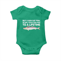 Funny Fishing Meme Baby Onesie Buy A Man Eat Fish Inappropriate - Wonder Print Shop