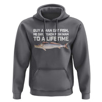 Funny Fishing Meme Hoodie Buy A Man Eat Fish Inappropriate - Wonder Print Shop