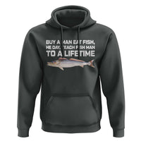 Funny Fishing Meme Hoodie Buy A Man Eat Fish Inappropriate - Wonder Print Shop