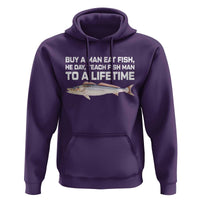 Funny Fishing Meme Hoodie Buy A Man Eat Fish Inappropriate - Wonder Print Shop
