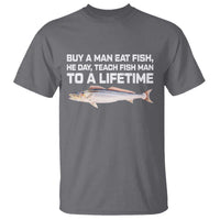 Funny Fishing Meme T Shirt Buy A Man Eat Fish Inappropriate - Wonder Print Shop