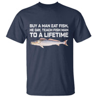 Funny Fishing Meme T Shirt Buy A Man Eat Fish Inappropriate - Wonder Print Shop