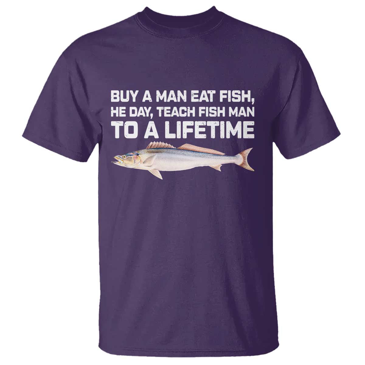 Funny Fishing Meme T Shirt Buy A Man Eat Fish Inappropriate - Wonder Print Shop