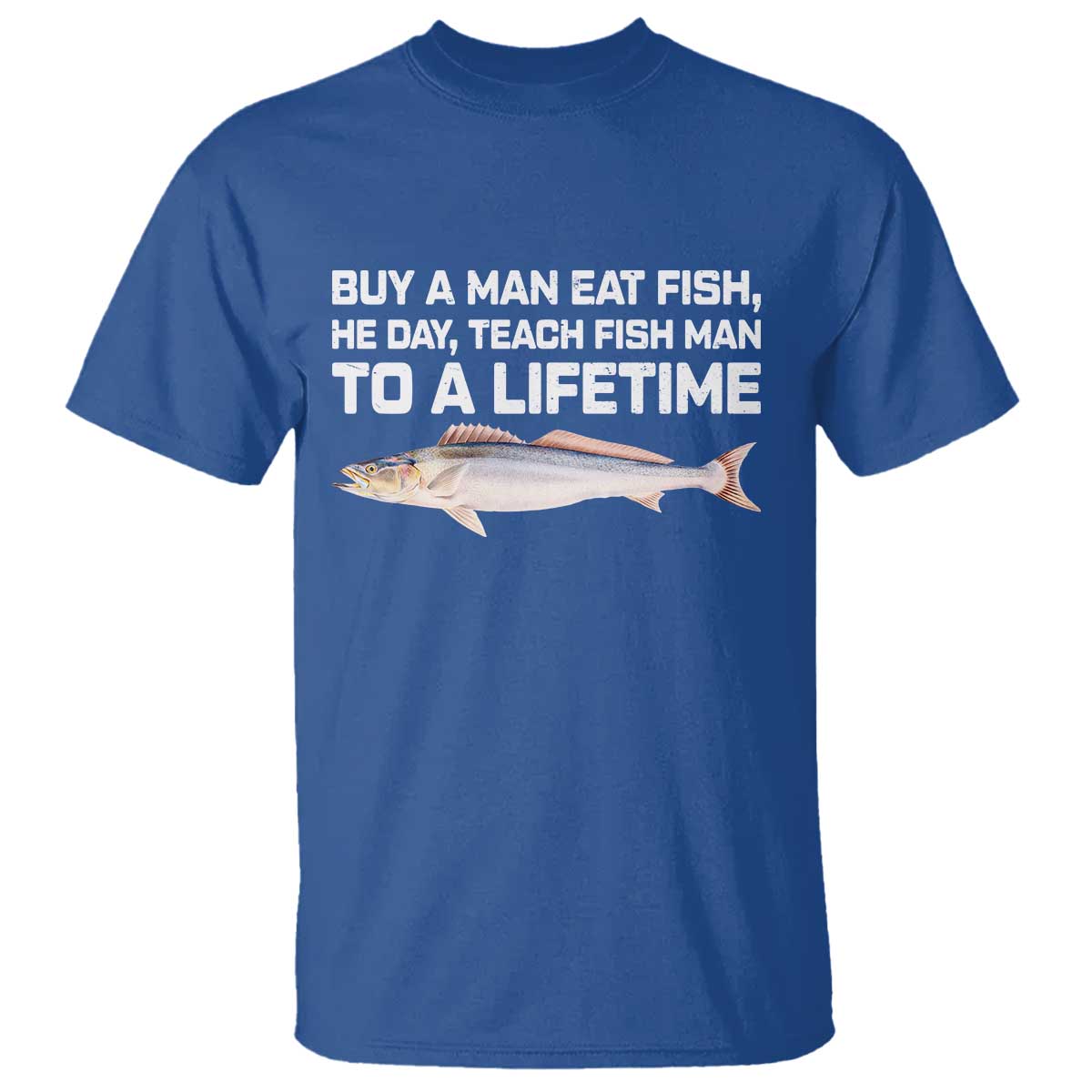 Funny Fishing Meme T Shirt Buy A Man Eat Fish Inappropriate - Wonder Print Shop