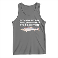 Funny Fishing Meme Tank Top Buy A Man Eat Fish Inappropriate - Wonder Print Shop