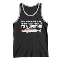 Funny Fishing Meme Tank Top Buy A Man Eat Fish Inappropriate - Wonder Print Shop
