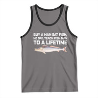Funny Fishing Meme Tank Top Buy A Man Eat Fish Inappropriate - Wonder Print Shop