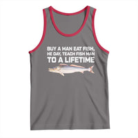 Funny Fishing Meme Tank Top Buy A Man Eat Fish Inappropriate - Wonder Print Shop