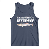 Funny Fishing Meme Tank Top Buy A Man Eat Fish Inappropriate - Wonder Print Shop