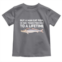 Funny Fishing Meme Toddler T Shirt Buy A Man Eat Fish Inappropriate - Wonder Print Shop