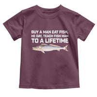 Funny Fishing Meme Toddler T Shirt Buy A Man Eat Fish Inappropriate - Wonder Print Shop