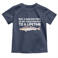 Funny Fishing Meme Toddler T Shirt Buy A Man Eat Fish Inappropriate - Wonder Print Shop