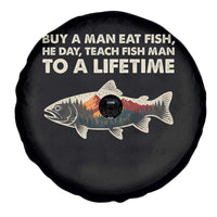Funny Fishing Meme Spare Tire Cover Vintage Buy A Man Eat Fish Inappropriate - Wonder Print Shop