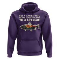 Funny Fishing Meme Hoodie Vintage Buy A Man Eat Fish Inappropriate - Wonder Print Shop
