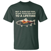 Funny Fishing Meme T Shirt Vintage Buy A Man Eat Fish Inappropriate - Wonder Print Shop